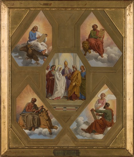 Sketch for the Saint-Jacques-du-Haut-Pas church: Marriage of the Virgin, 1851. Creator: Sébastien Louis Guillaume Norblin de la Gourdaine.