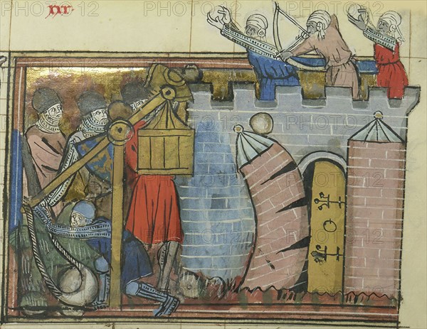 The Siege of Nicaea in 1097 (From "Li rommans de Godefroy de Buillon et de Salehadin"), 1337. Creator: Maître de Fauvel (active 1314-1340).