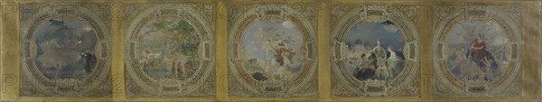 Esquisse pour la galerie Lobau de l'Hôtel de Ville de Paris : L'Industrie. Le Réveil..., 1890. Creators: Georges-Picard Picard, Auguste Charles Risler.