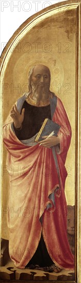 Saint John the Evangelist (right shutter panel of the Tabernacle of the Linaioli) , ca. 1433. Creator: Angelico, Fra Giovanni, da Fiesole (ca. 1400-1455).