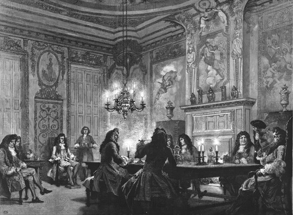 'Historical Aspects of Hampton Court - William III and his Dutch Courtiers', 1890. Creator: Unknown.