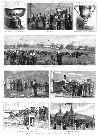 ''Sketches at the Bisley Rifle Meeting', 1890. Creator: Unknown.