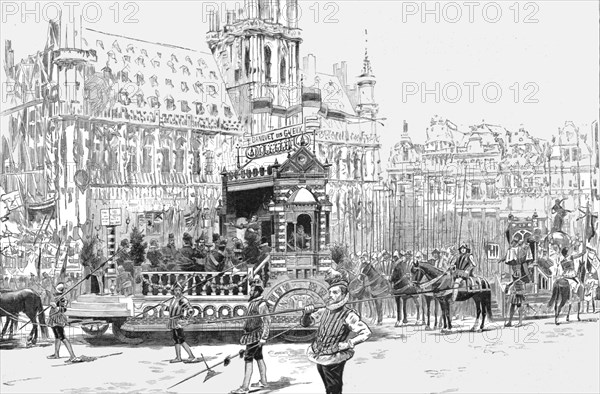 Procession commemorating the sixtieth anniversary of Belgian Independence, Brussels, 1890. Creator: Unknown.