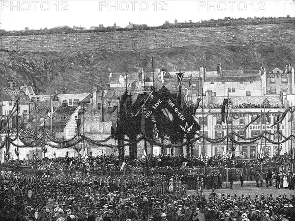 ''The Unveiling of the Queen's Statue in Jersey', 1890. Creator: Unknown.