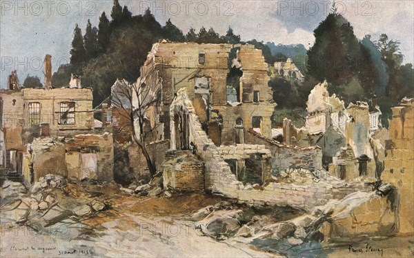 ''Clermont-en-Argonne.', 1915. Creator: Francois Flameng.