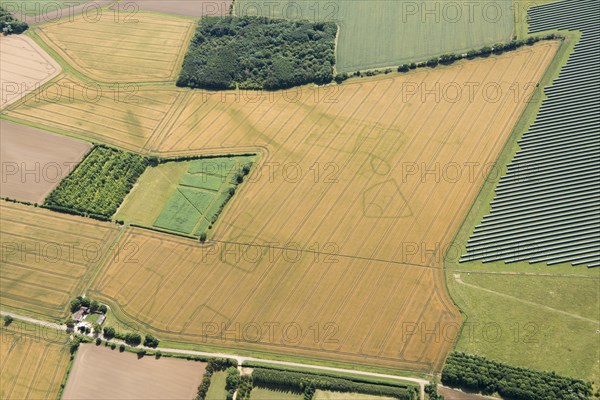 Cropmarks of an Iron Age and/or Roman settlement, Bedford, 2017.