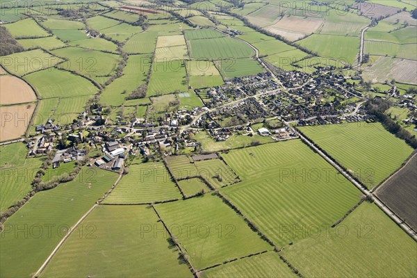 Ridge and furrow earthworks around the villages of Middle and Upper Tysoe, Warwickshire, 2018.