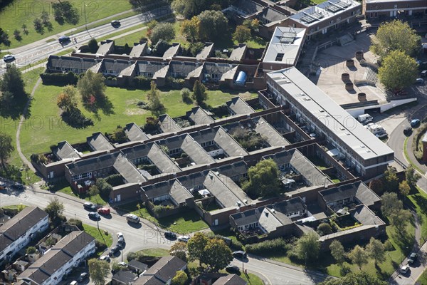 Bishopsfield, aka the Kasbah, an award winning housing estate in Harlow, Essex, 2018.