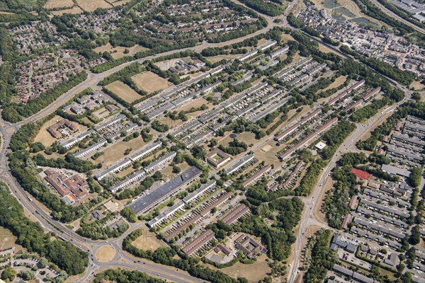 Netherfield housing estate, Milton Keynes, 2018.