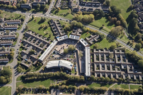 Bishopsfield, aka the Kasbah, an award winning housing estate in Harlow, Essex, 2018.