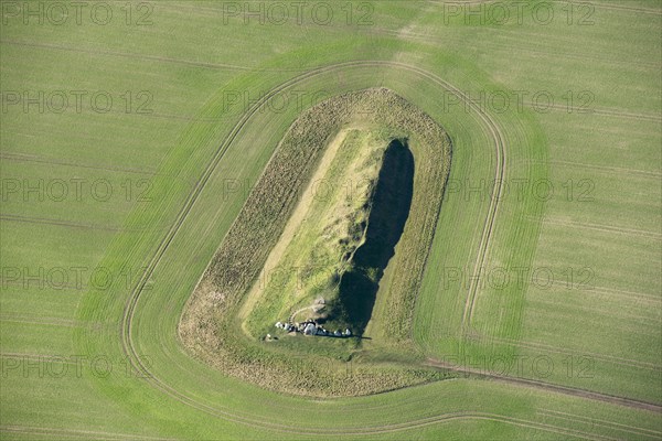 West Kennet Long Barrow, a Neolithic chambered burial mound, Wiltshire, 2019.