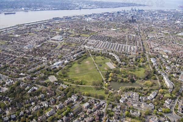 Prince's Park, designed by Joseph Paxton in 1842 and laid out 1842-44, Liverpool, 2021.