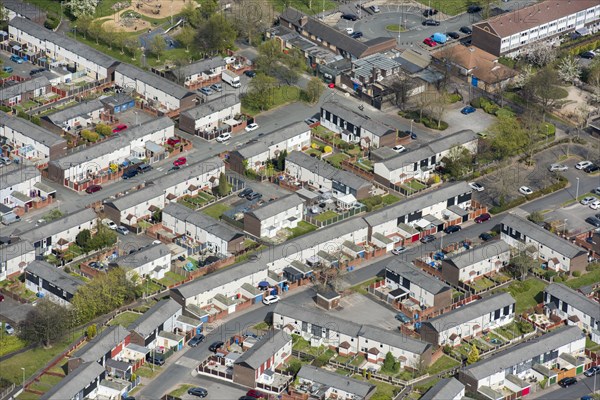 Housing in Runcorn at Halton Brook, Halton, Cheshire, 2021.