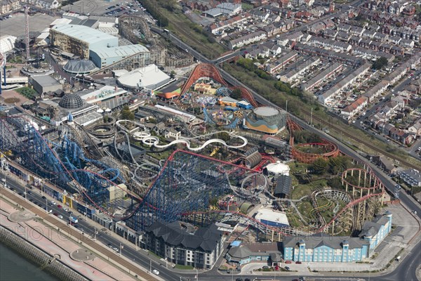 Pleasure Beach amusement park, Blackpool, 2021.