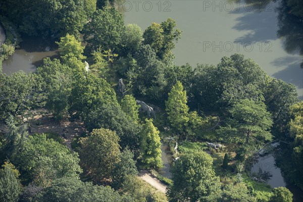 Prehistoric animal sculptures, Crystal Palace Park, Penge, London, 2021. Creator: Damian Grady.