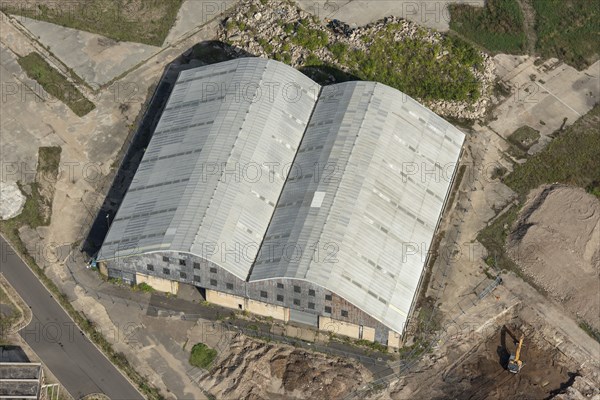 Olympia Convoys Wharf, a Grade II listed warehouse, currently disused, Deptford, London, 2021. Creator: Damian Grady.