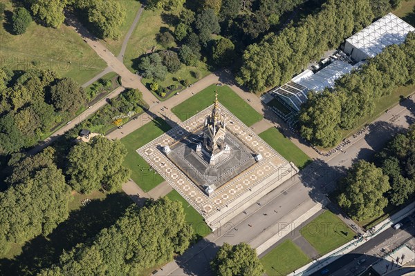 The Albert Memorial in Kensington Gardens, Kensington, Greater London Authority, 2021.