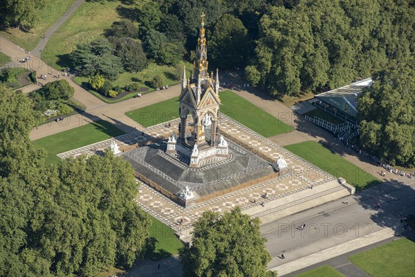The Albert Memorial in Kensington Gardens, City of Westminster, Greater London Authority, 2021.