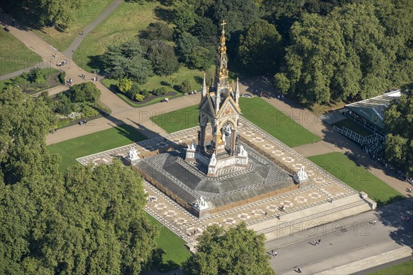 The Albert Memorial in Kensington Gardens, Kensington, Greater London Authority, 2021.