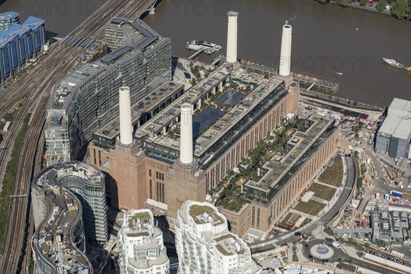 The former Battersea Power Station undergoing renovations, Nine Elms, Greater London Authority, 2021.