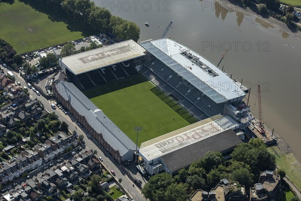 Craven Cottage, home to Fulham Football Club, Fulham, Greater London Authority, 2021.