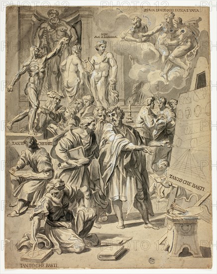 Allegorical Scene in Artist's Studio, n.d. Creator: Unknown.