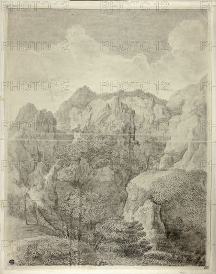 Mountain Landscape with Two Figures in Foreground, n.d.