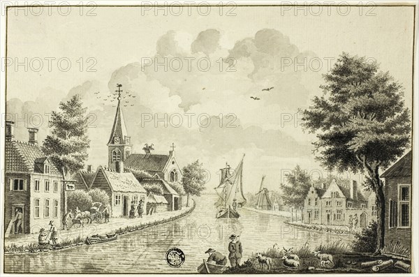 Old Dutch Town on Canal, after 1738.