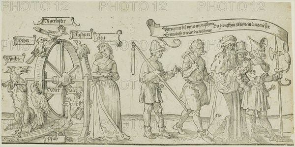 The Michelfeldt Tapestry (Allegory on Social Injustice), first part of three, 1526. Creator: Albrecht Durer.