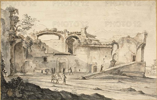 Travelers before a Ruin, n.d. Attributed to Bartholomeus Breenbergh.