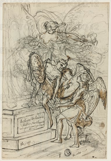 Allegory in Honor of King Stanislas Leczynski (recto), n.d. Creator: Claude-Louis Desrais.