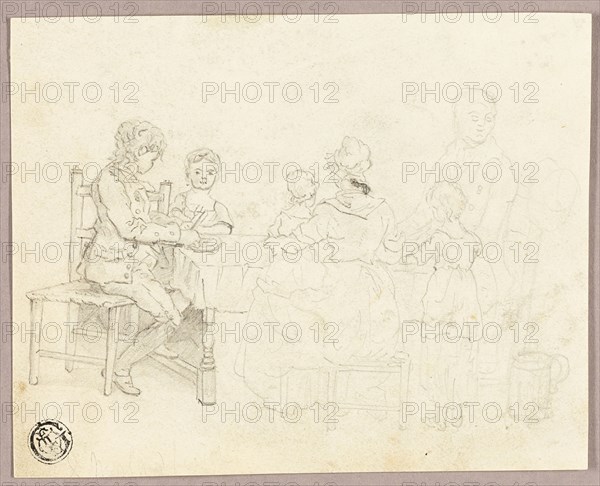 Family at a Table, n.d. Attributed to George Morland.