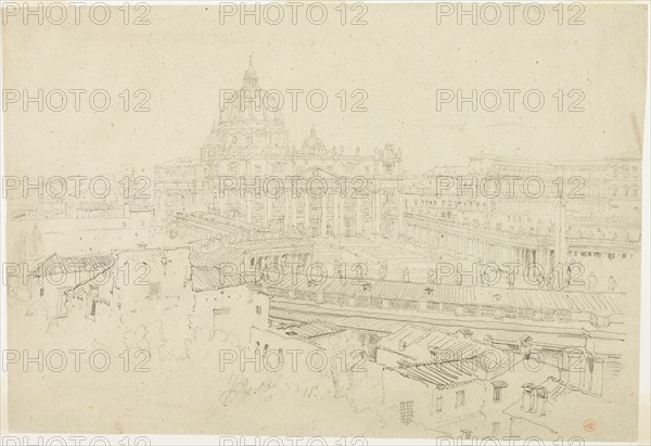 View of Saint Peter's in Rome, n.d. Attributed to Jean-Auguste-Dominique Ingres.