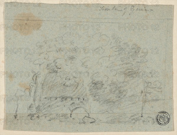 Sketch of Trees Near Bridge (recto); Sketch of Building (verso), n.d. Attributed to Richard Wilson.