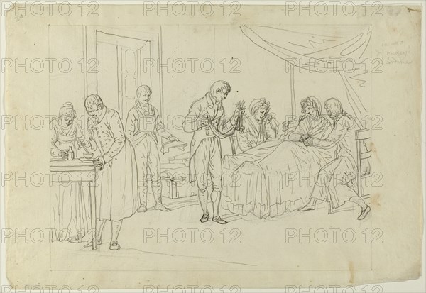 Sickbed Scene, n.d. Attributed to Saverio della Gatta.