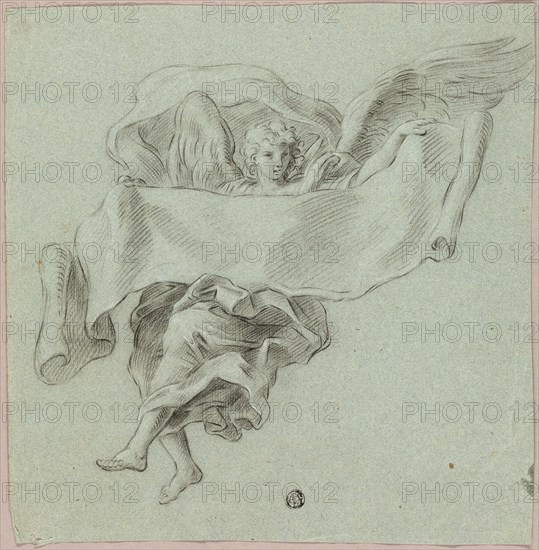 Angel with Putti Carrying Object, n.d. Attributed to Sebastiano Conca.