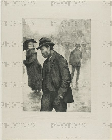 Rainy Day, Paris, n.d. Attributed to Théophile-Alexandre Steinlen.