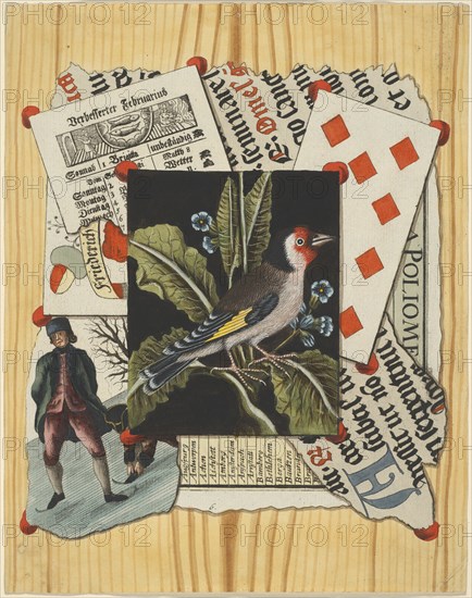 Quodlibet with Goldfinch, late 18th century.