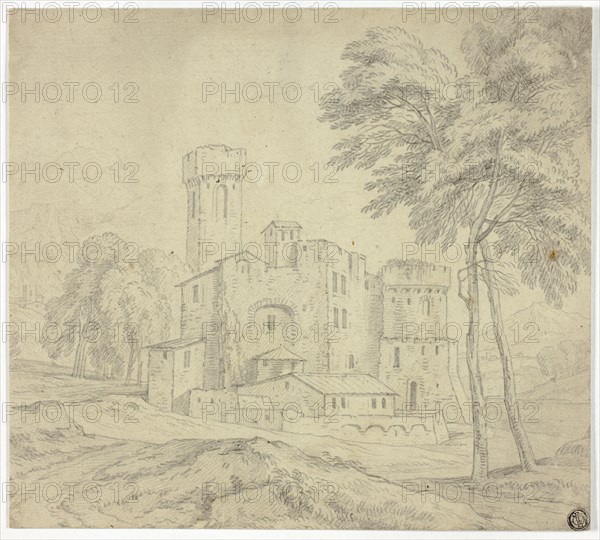 Italianate Landscape with Castle, n.d. Circle of Adriaen Frans Boudewyns.
