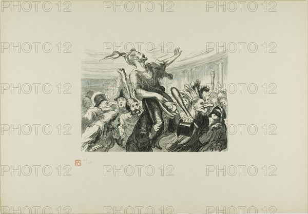 At the Opera Ball - Lent - Long live the smartly dressed crowd!, 1868, printed 1920. Creator: Etienne Carjat.