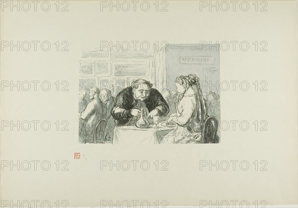 The Restaurant of the Great Art Exhibition: A symbiotic love for the arts and the..., printed 1920. Creator: Etienne Carjat.