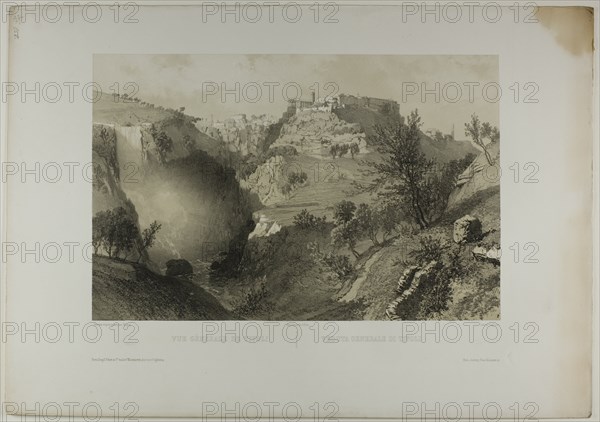 General View of Tivoli, plate seventeen from Italie Monumentale et Pittoresque, c. 1848.
