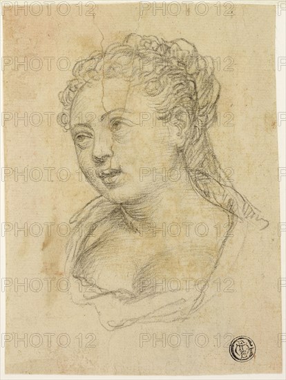 Woman's Head (recto); Sketch of Arm and Hand (verso), 1590/96. Follower of Paolo Veronese.