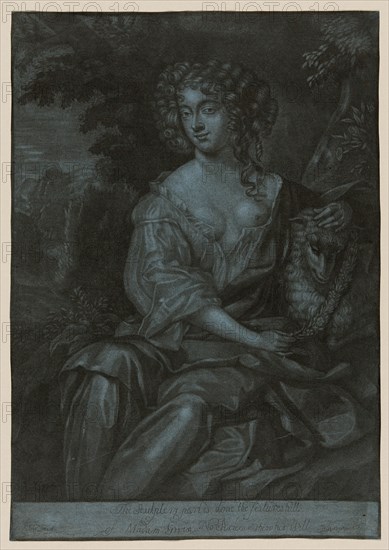 Portrait of Nell Gwyn as a Shepherdess Garlanding a Lamb, c. 1678. Actress, and mistress of King Charles  II.