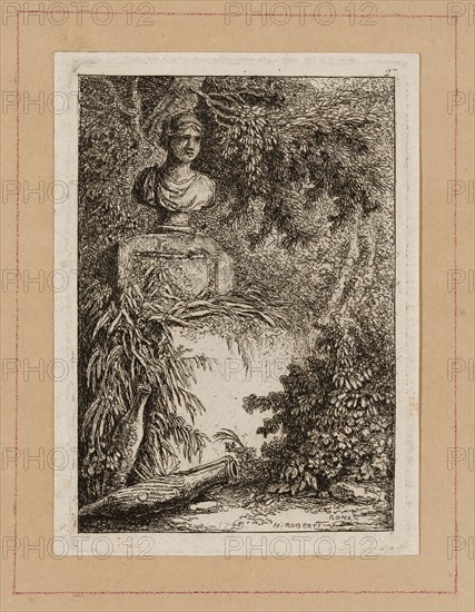 Plate Two from Evenings in Rome, 1763/64. Bust and amphorae.