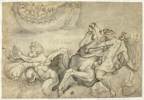 Neptune Calming the Tempest Raised by Aeolus against Aeneas ("Quos Ego"), n.d.