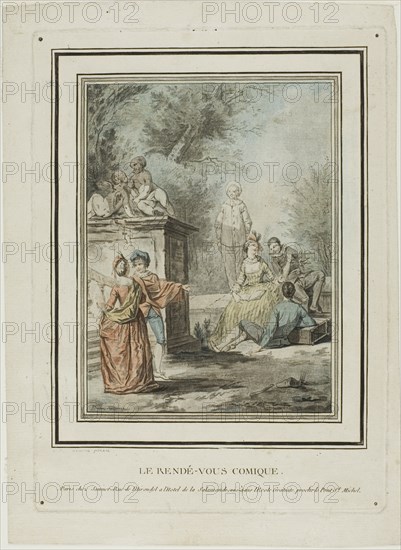 The Comic Rendevous, n.d. 'Le Rendé-vous Comique'. Characters from the Commedia dell'Arte.