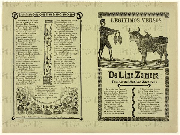 True Verses about Lino Zamora, 1911.