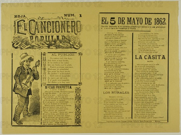 El cancionero popular, hoja num. 1 (The Popular Songbook, Sheet No. 1), n.d.