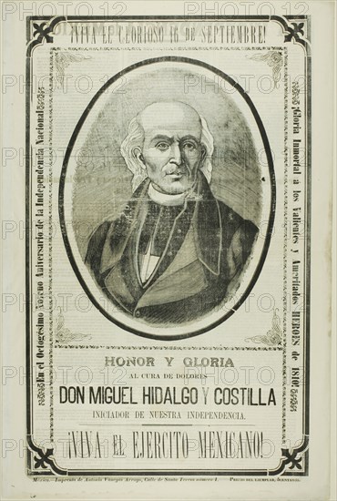 Long Live the Glorious 16th of September! Honor and Glory to the Priest from Dolores Don..., 1899. Creator: José Guadalupe Posada.